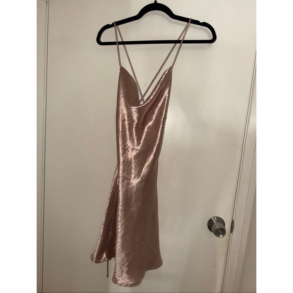 Size XS pink satin shiny dress new with tags Lydia mini dress pink from babyboo